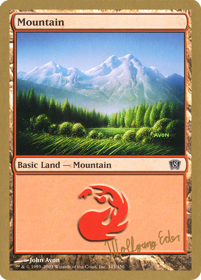 Mountain (we343) (Wolfgang Eder) [World Championship Decks 2003] | Cards and Coasters CA