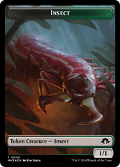 Insect (0043) (Ripple Foil) // Zombie Double-Sided Token [Modern Horizons 3 Tokens] | Cards and Coasters CA