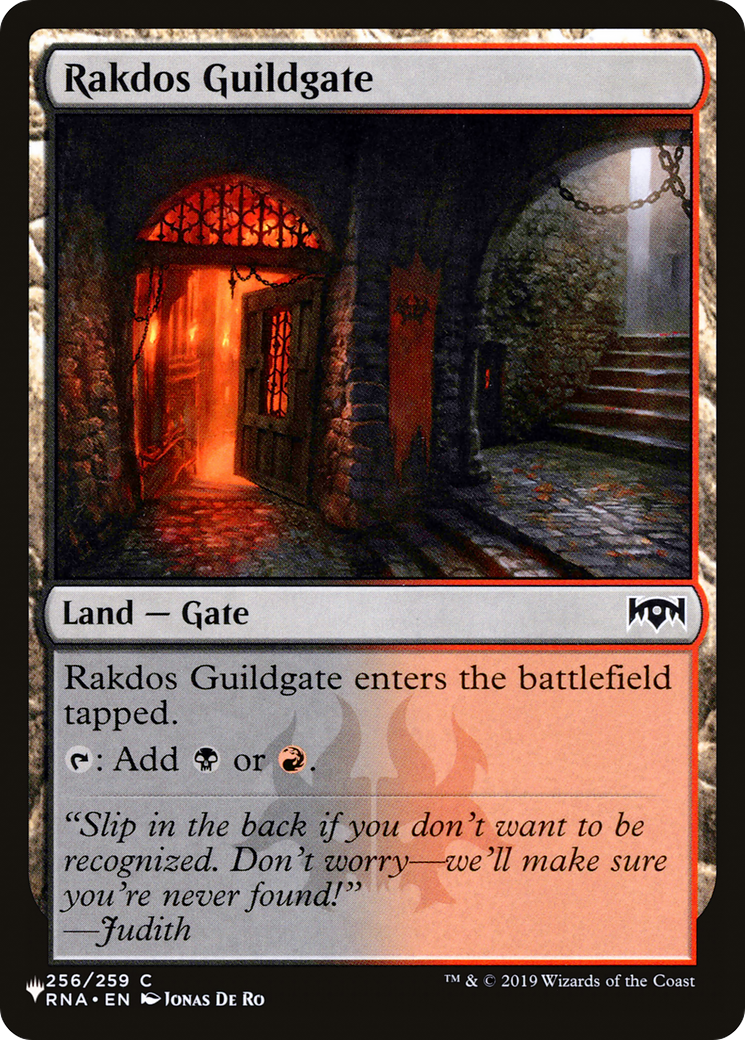 Rakdos Guildgate (256) [The List] | Cards and Coasters CA