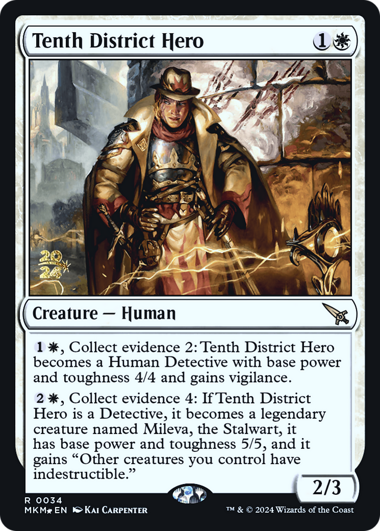 Tenth District Hero [Murders at Karlov Manor Prerelease Promos] | Cards and Coasters CA