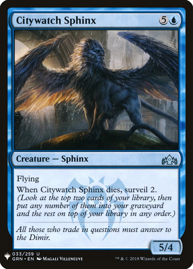 Citywatch Sphinx [Mystery Booster] | Cards and Coasters CA