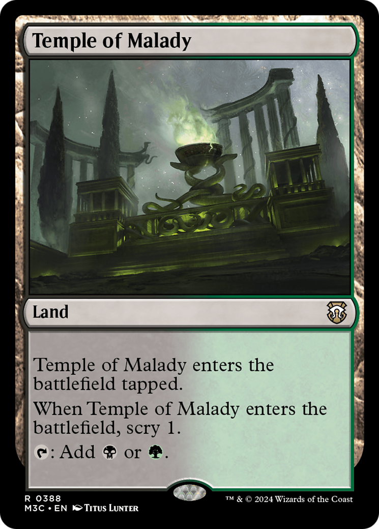 Temple of Malady (Ripple Foil) [Modern Horizons 3 Commander] | Cards and Coasters CA