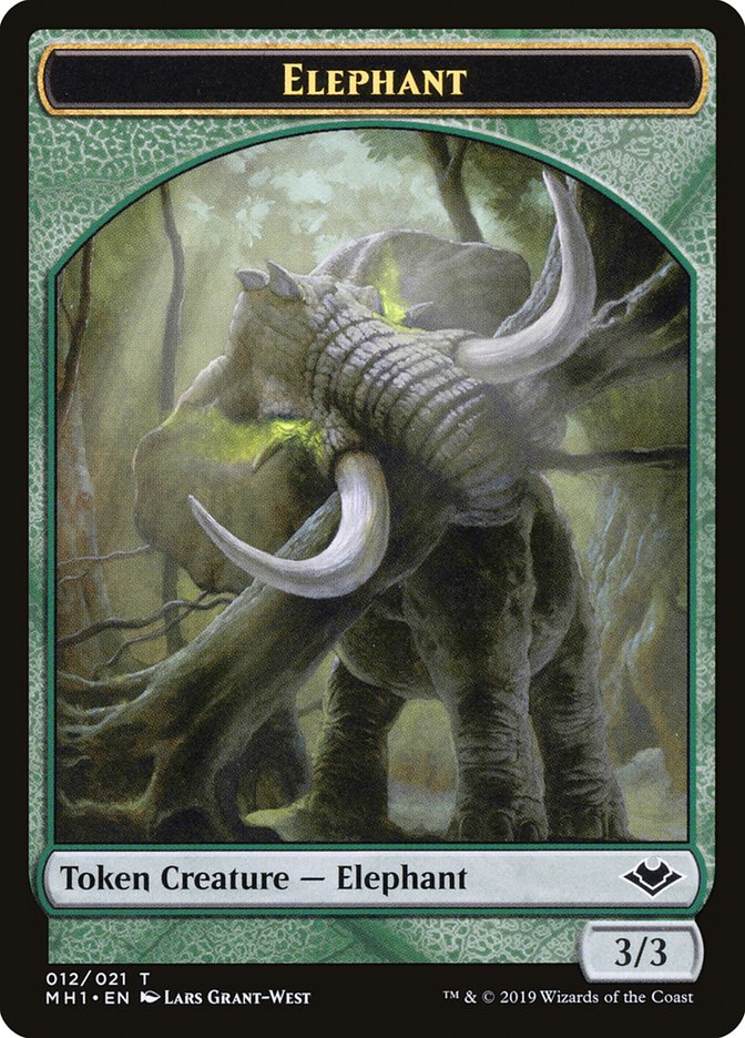 Shapeshifter (001) // Elephant (012) Double-Sided Token [Modern Horizons Tokens] | Cards and Coasters CA