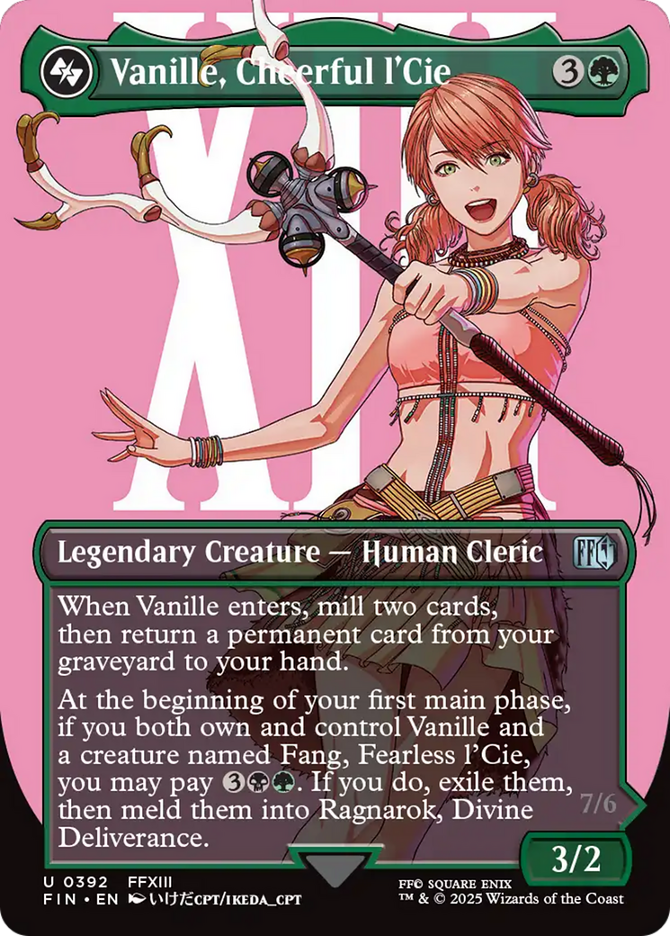 Vanille, Cheerful l'Cie // Ragnarok, Divine Deliverance (Borderless) [FINAL FANTASY] | Cards and Coasters CA