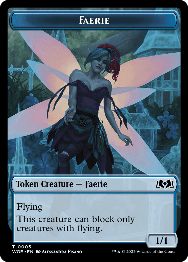 Faerie // Food (0011) Double-Sided Token [Wilds of Eldraine Tokens] | Cards and Coasters CA