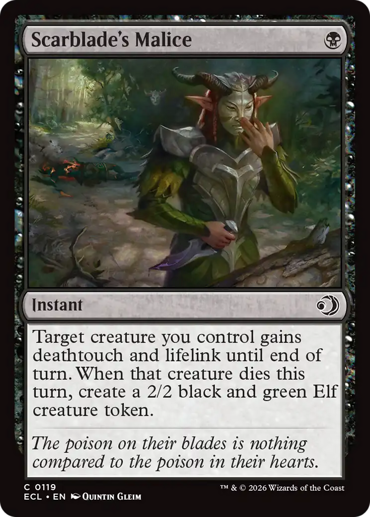 Scarblade's Malice [Lorwyn Eclipsed] | Cards and Coasters CA