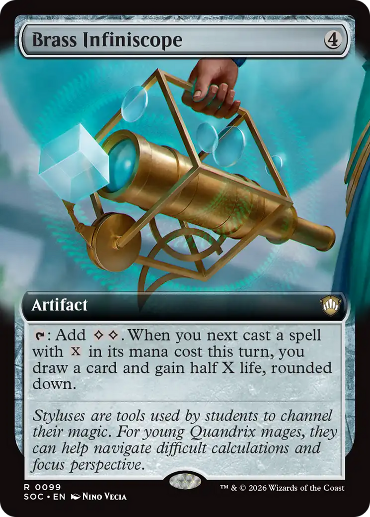 Brass Infiniscope (Extended Art) [Secrets of Strixhaven Commander] | Cards and Coasters CA