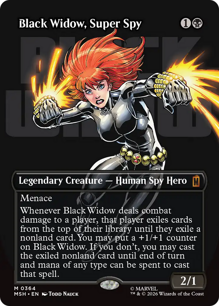 Black Widow, Super Spy (Borderless) (0364) [Marvel Super Heroes] | Cards and Coasters CA