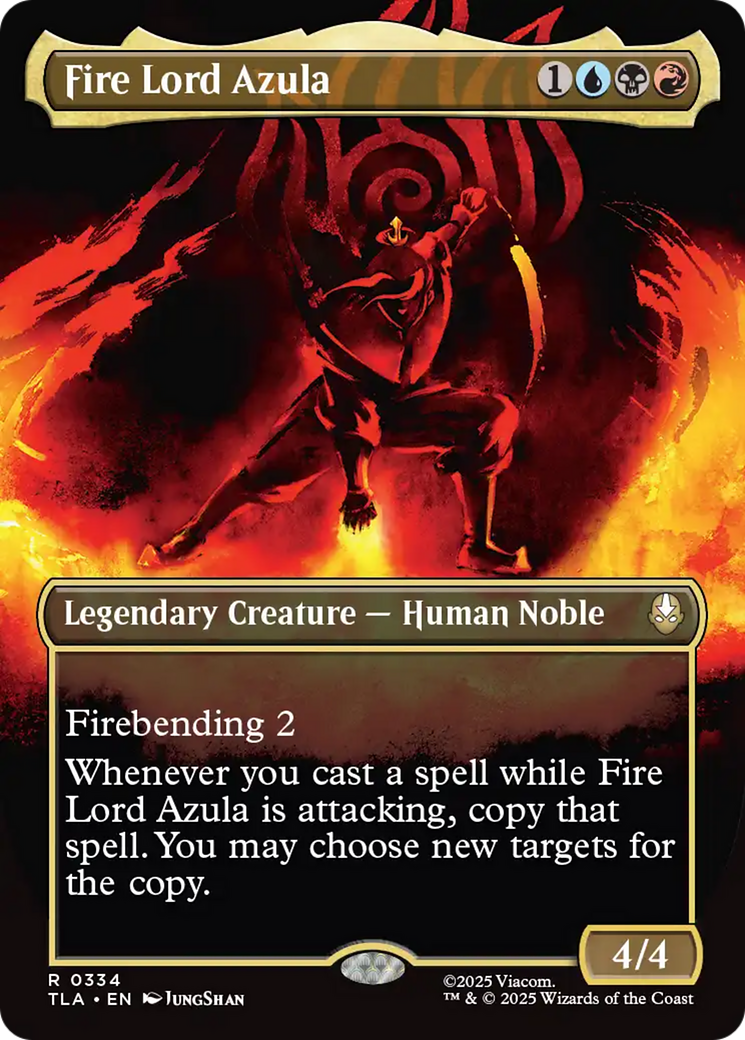 Fire Lord Azula (0334) (Borderless) [Avatar: The Last Airbender] | Cards and Coasters CA