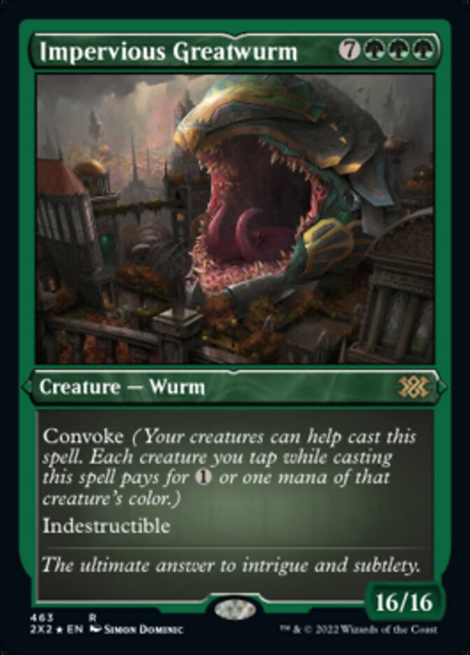 Impervious Greatwurm (Foil Etched) [Double Masters 2022] | Cards and Coasters CA