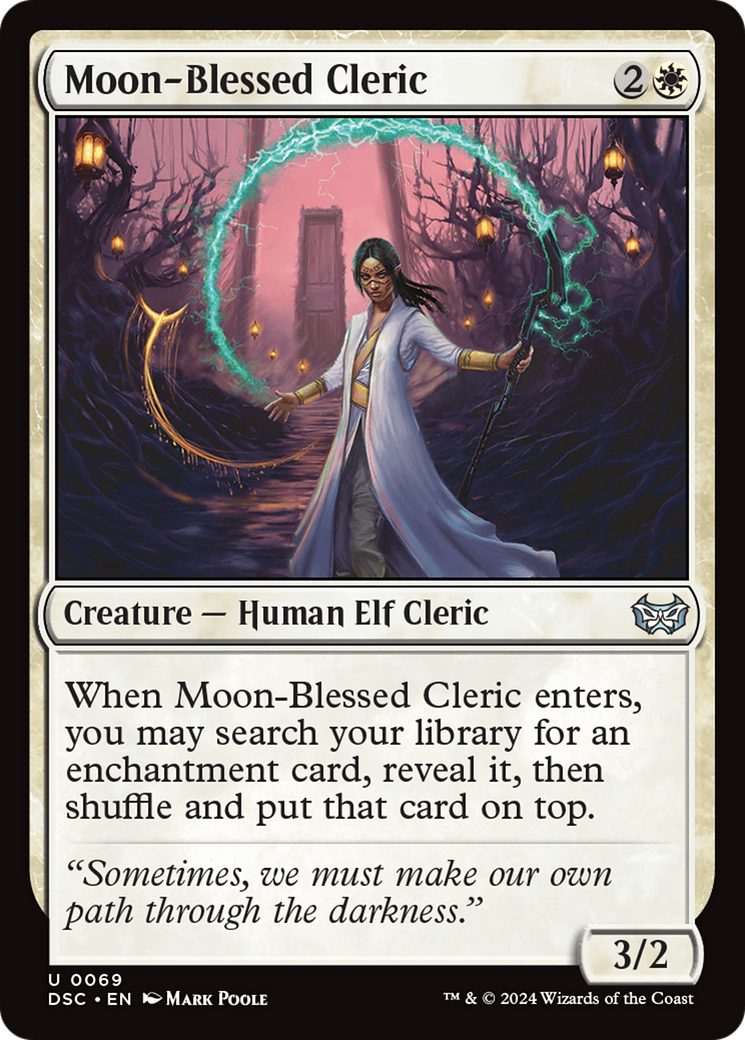 Moon-Blessed Cleric [Duskmourn: House of Horror Commander] | Cards and Coasters CA