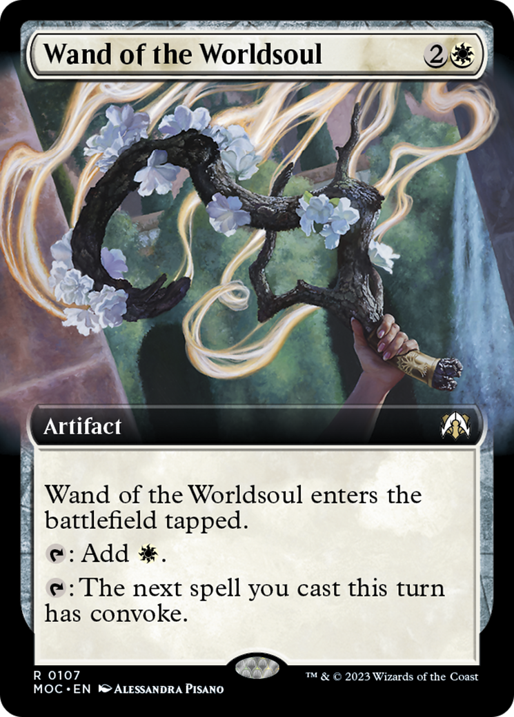 Wand of the Worldsoul (Extended Art) [March of the Machine Commander] | Cards and Coasters CA