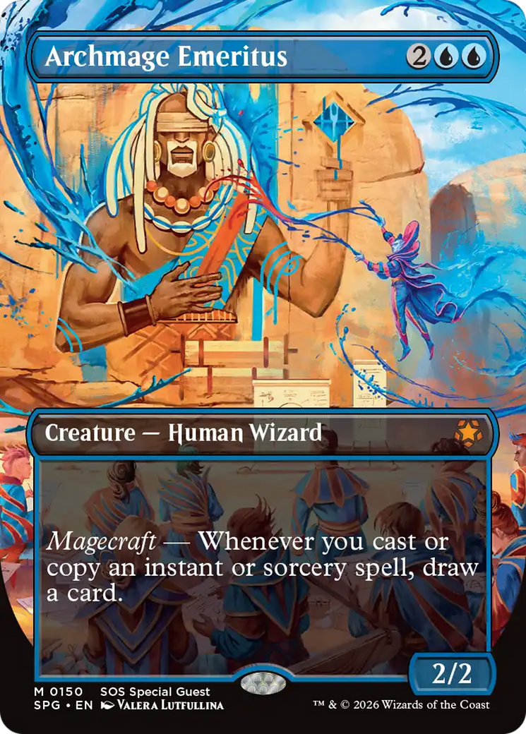Archmage Emeritus (Borderless) [Secrets of Strixhaven Special Guests] | Cards and Coasters CA