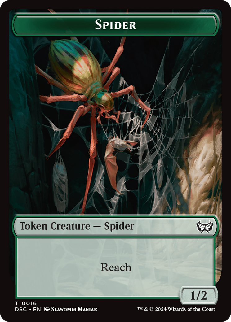 Insect (0012) // Spider Double-Sided Token [Duskmourn: House of Horror Commander Tokens] | Cards and Coasters CA