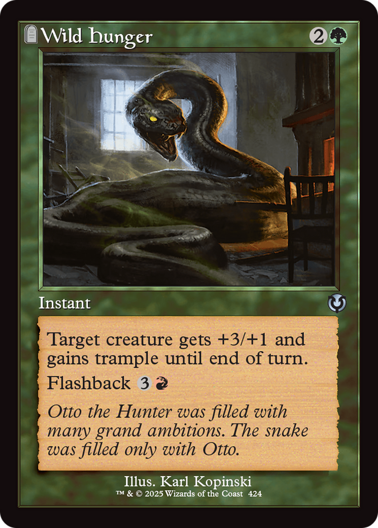 Wild Hunger (Retro Frame) [Innistrad Remastered] | Cards and Coasters CA