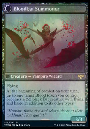 Voldaren Bloodcaster // Bloodbat Summoner [Innistrad: Crimson Vow Prerelease Promos] | Cards and Coasters CA