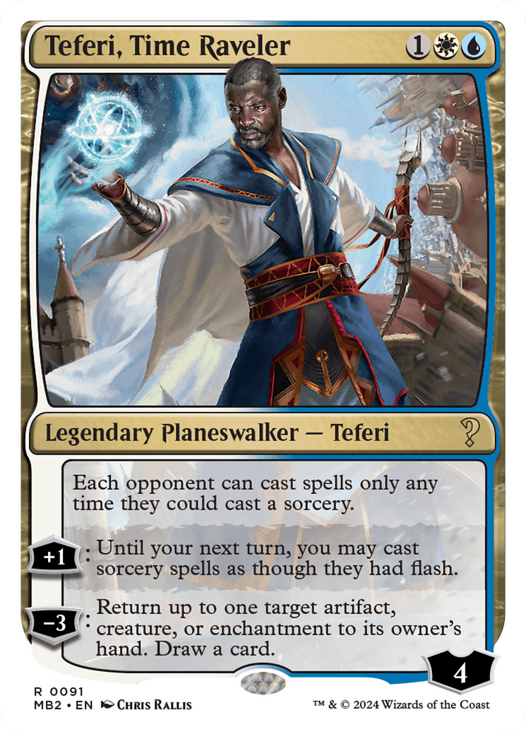 Teferi, Time Raveler (White Border) [Mystery Booster 2] | Cards and Coasters CA