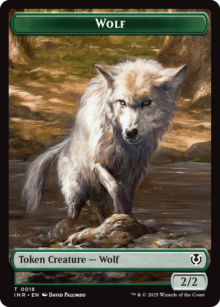 Wolf (0018) // Emblem - Arlinn, Embraces by the Moon Double-Sided Token [Innistrad Remastered Tokens] | Cards and Coasters CA