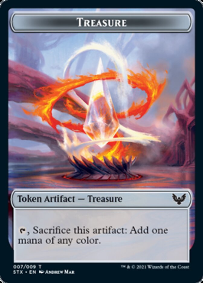 Inkling // Treasure Double-Sided Token [Strixhaven: School of Mages Tokens] | Cards and Coasters CA