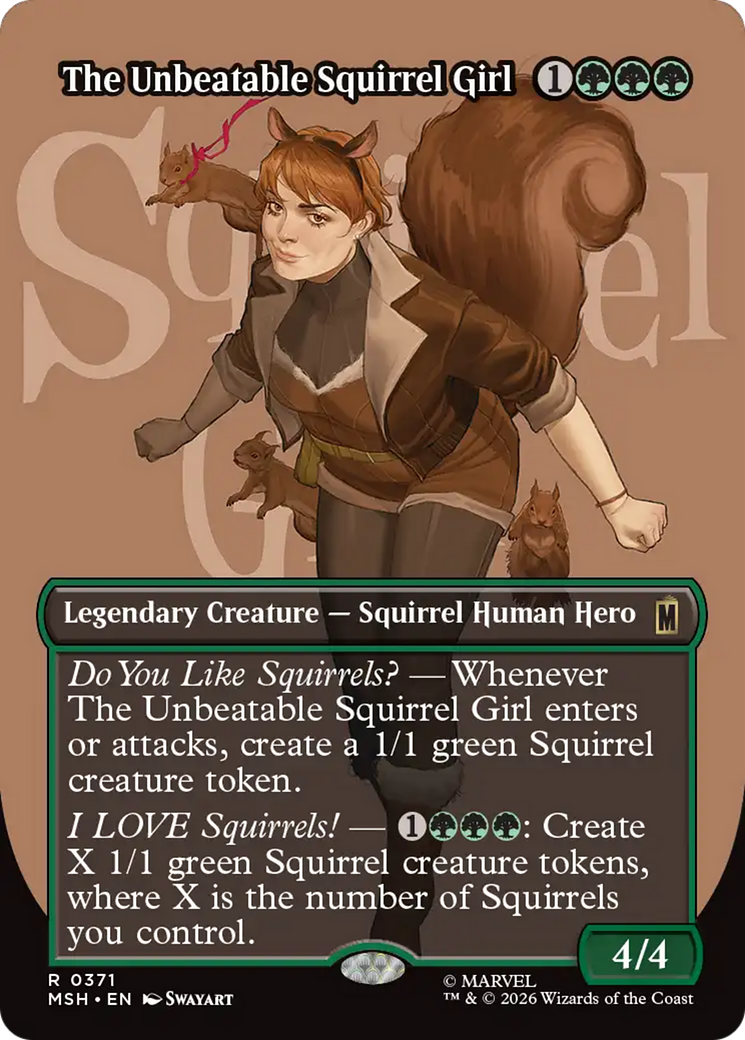 The Unbeatable Squirrel Girl (Borderless) [Marvel Super Heroes] | Cards and Coasters CA