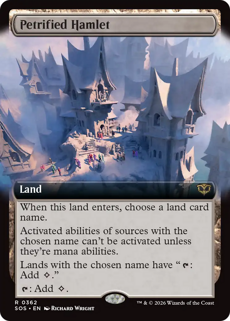 Petrified Hamlet (Extended Art) [Secrets of Strixhaven] | Cards and Coasters CA