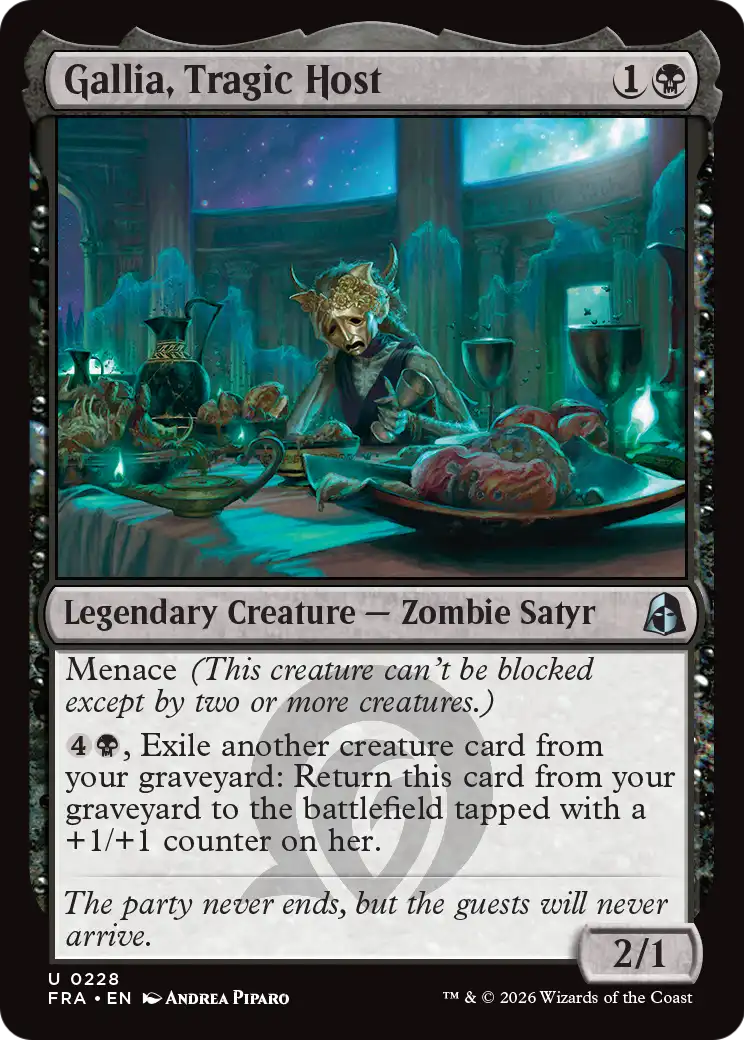 Gallia, Tragic Host [Reality Fracture] | Cards and Coasters CA