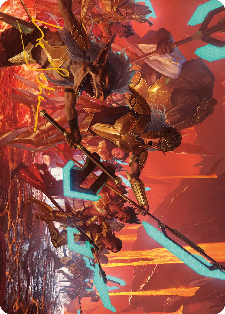 Roar of Resistance Art Card (Gold-Stamped Signature) [Phyrexia: All Will Be One Art Series] | Cards and Coasters CA