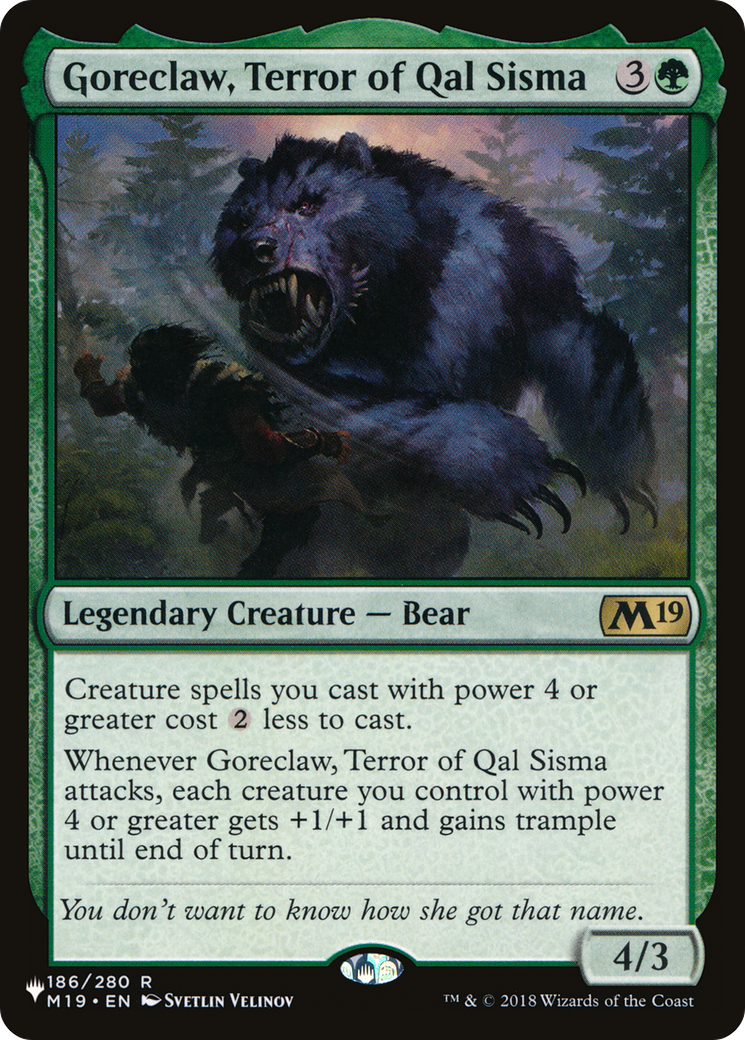 Goreclaw, Terror of Qal Sisma [The List] | Cards and Coasters CA