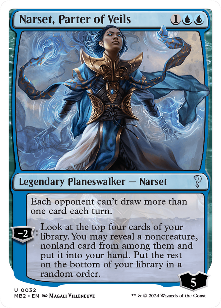 Narset, Parter of Veils (White Border) [Mystery Booster 2] | Cards and Coasters CA