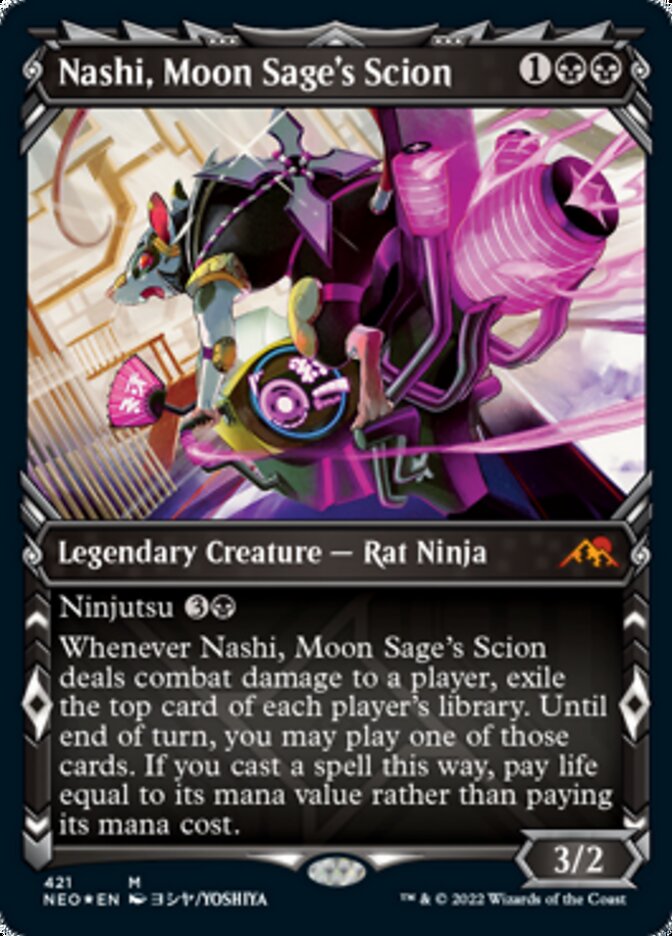 Nashi, Moon Sage's Scion (Showcase) (Foil Etched) [Kamigawa: Neon Dynasty] | Cards and Coasters CA