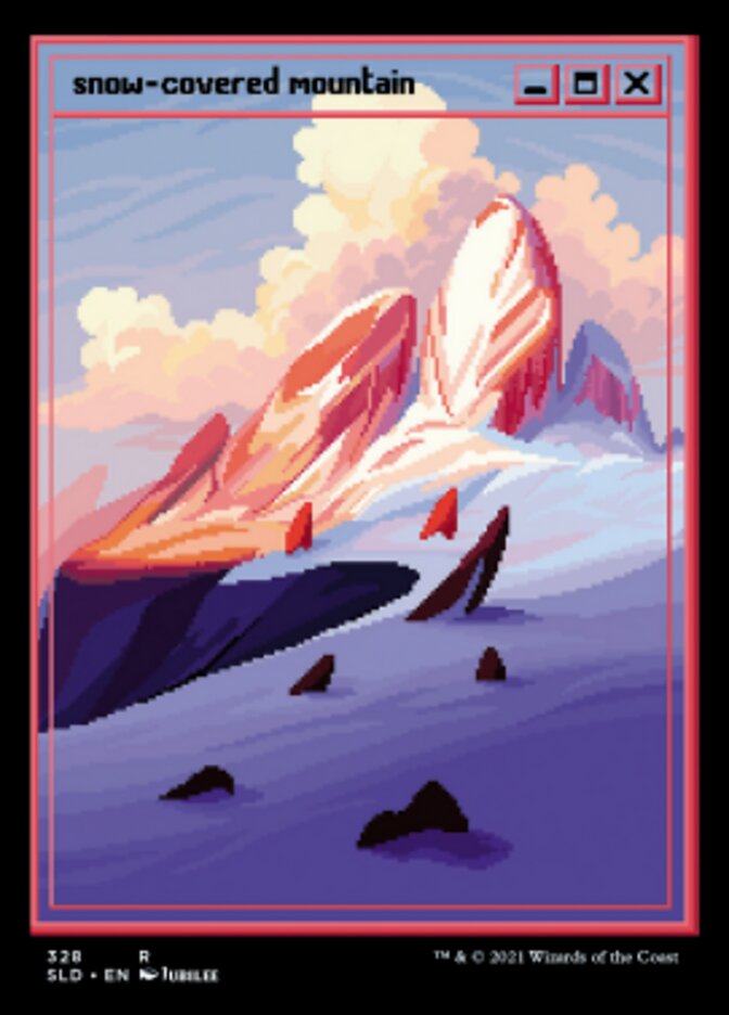 Snow-Covered Mountain (328) [Secret Lair Drop Series] | Cards and Coasters CA