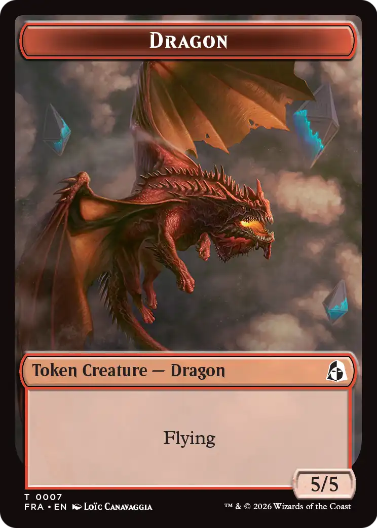 Dragon // Lotus Double-Sided Token [Reality Fracture Tokens] | Cards and Coasters CA