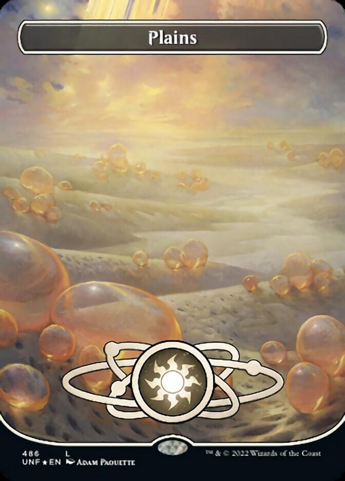 Plains (486) (Planetary Space-ic Land) (Galaxy Foil) [Unfinity] | Cards and Coasters CA