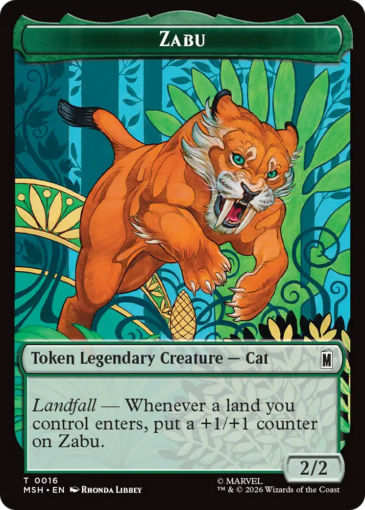 Redwing // Zabu Double-Sided Token [Marvel Super Heroes Tokens] | Cards and Coasters CA