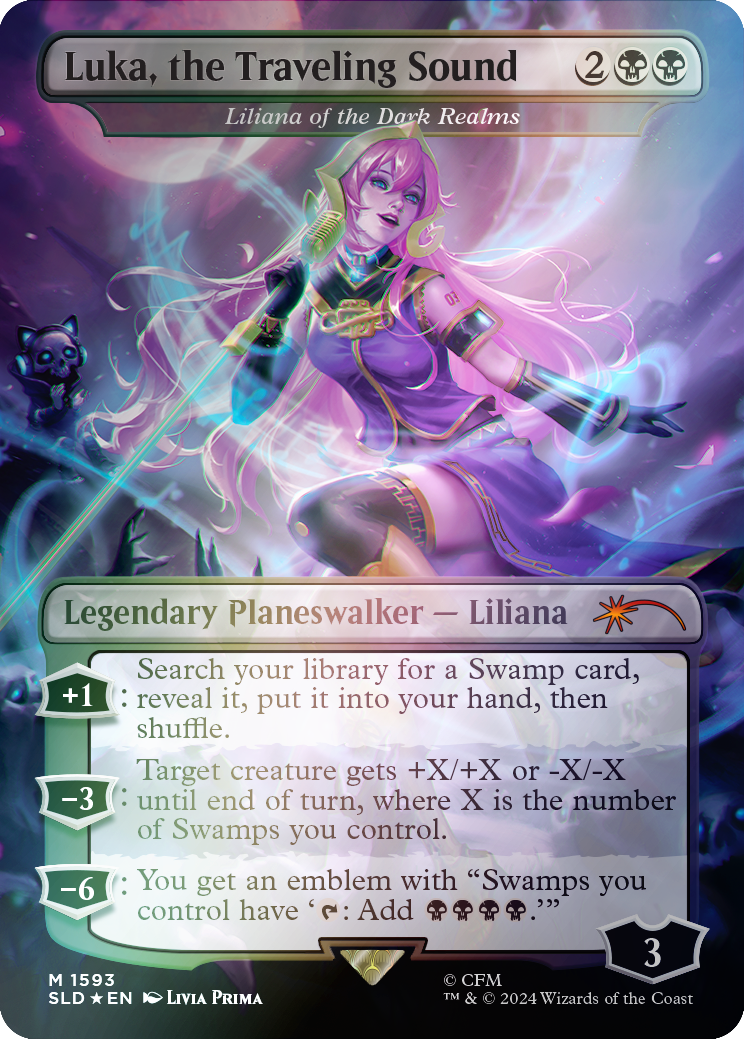 Luka, the Traveling Sound - Liliana of the Dark Realms (Rainbow Foil) [Secret Lair Drop Series] | Cards and Coasters CA