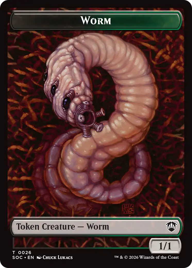 Eldrazi Spawn // Worm Double-Sided Token [Secrets of Strixhaven Commander Tokens] | Cards and Coasters CA