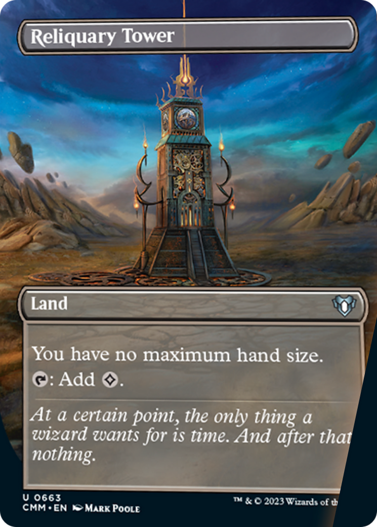 Reliquary Tower (Borderless Alternate Art) [Commander Masters] | Cards and Coasters CA