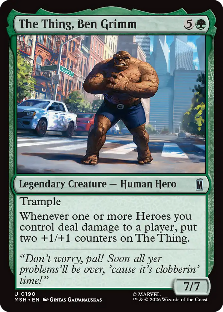 The Thing, Ben Grimm [Marvel Super Heroes] | Cards and Coasters CA