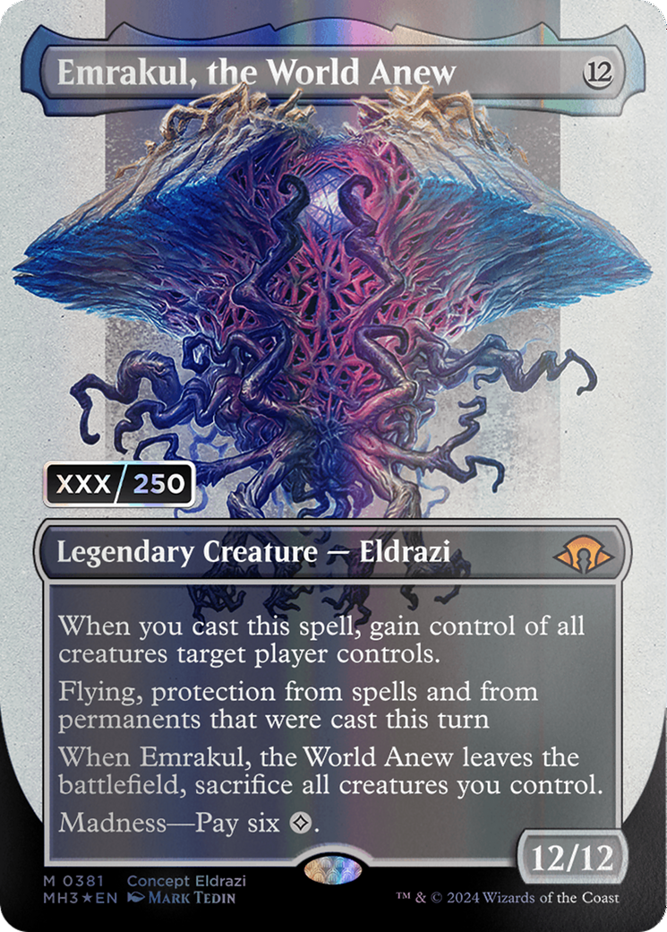 Emrakul, the World Anew (Borderless) (Serial Numbered) [Modern Horizons 3] | Cards and Coasters CA