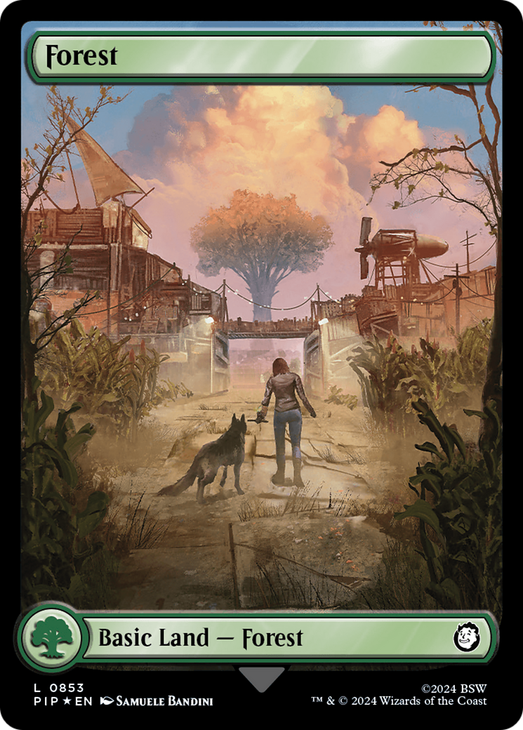 Forest (0853) (Surge Foil) [Fallout] | Cards and Coasters CA