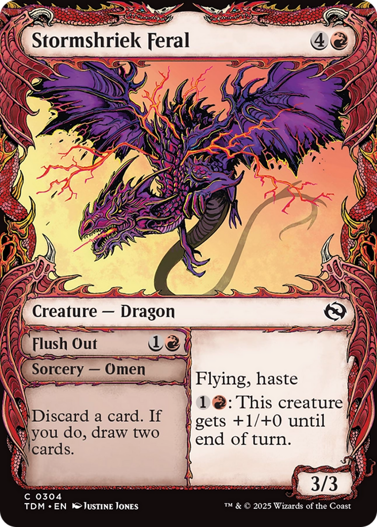 Stormshriek Feral (Showcase) [Tarkir: Dragonstorm] | Cards and Coasters CA