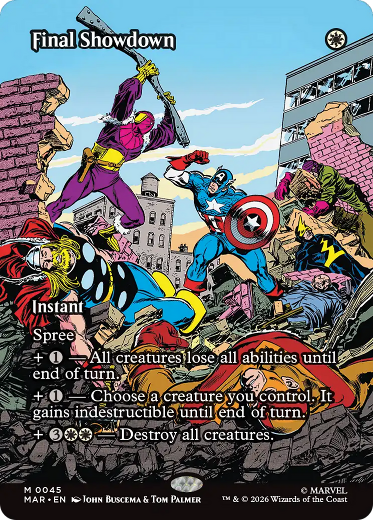 Final Showdown (Borderless) [Marvel Universe: Eternal-Legal] | Cards and Coasters CA