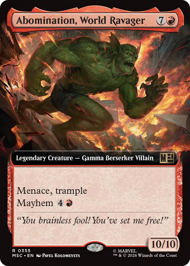 Abomination, World Ravager (Extended Art) [Marvel Super Heroes Commander] | Cards and Coasters CA