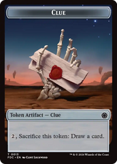 Angel (0002) // Clue Double-Sided Token [Foundations Commander Tokens] | Cards and Coasters CA