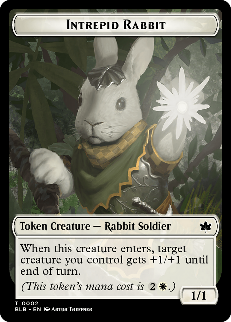 Intrepid Rabbit Token [Bloomburrow Tokens] | Cards and Coasters CA