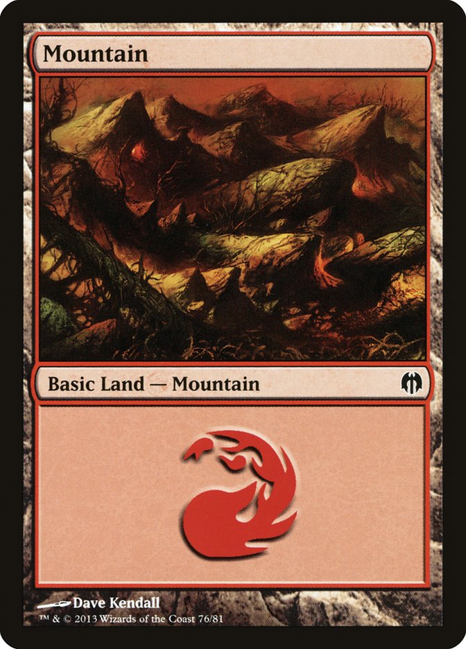 Mountain (76) [Duel Decks: Heroes vs. Monsters] | Cards and Coasters CA