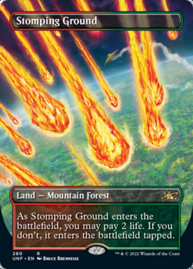 Stomping Ground (Borderless) [Unfinity] | Cards and Coasters CA