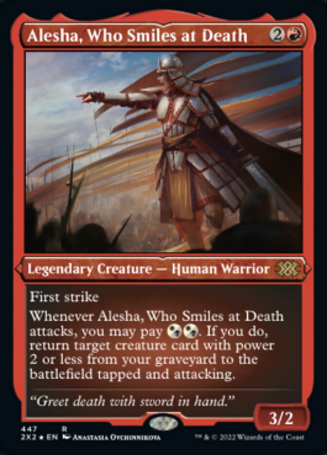 Alesha, Who Smiles at Death (Foil Etched) [Double Masters 2022] | Cards and Coasters CA