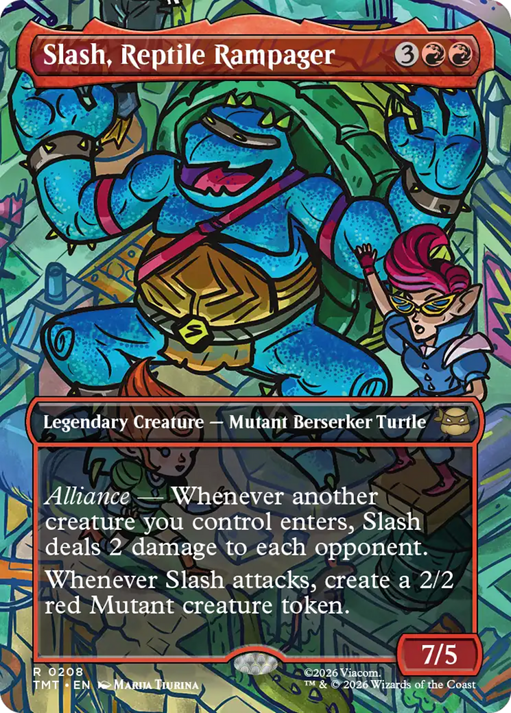 Slash, Reptile Rampager (Borderless) [Teenage Mutant Ninja Turtles] | Cards and Coasters CA