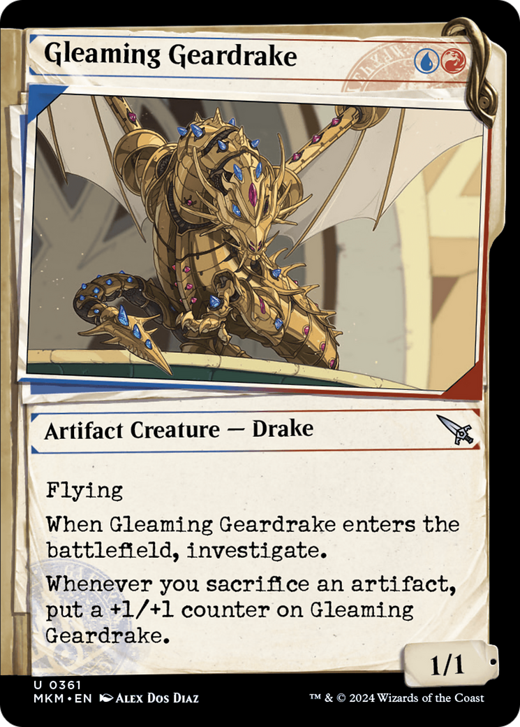 Gleaming Geardrake (Showcase) [Murders at Karlov Manor] | Cards and Coasters CA